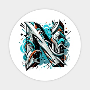 Letter N design graffity style Magnet